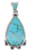 Turquoise Inlay Sterling Silver Southwest Pendant QX77425